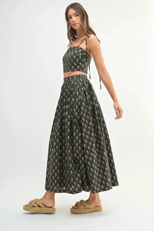 MABLE Floral Crop Top and Skirt Set by MABLE