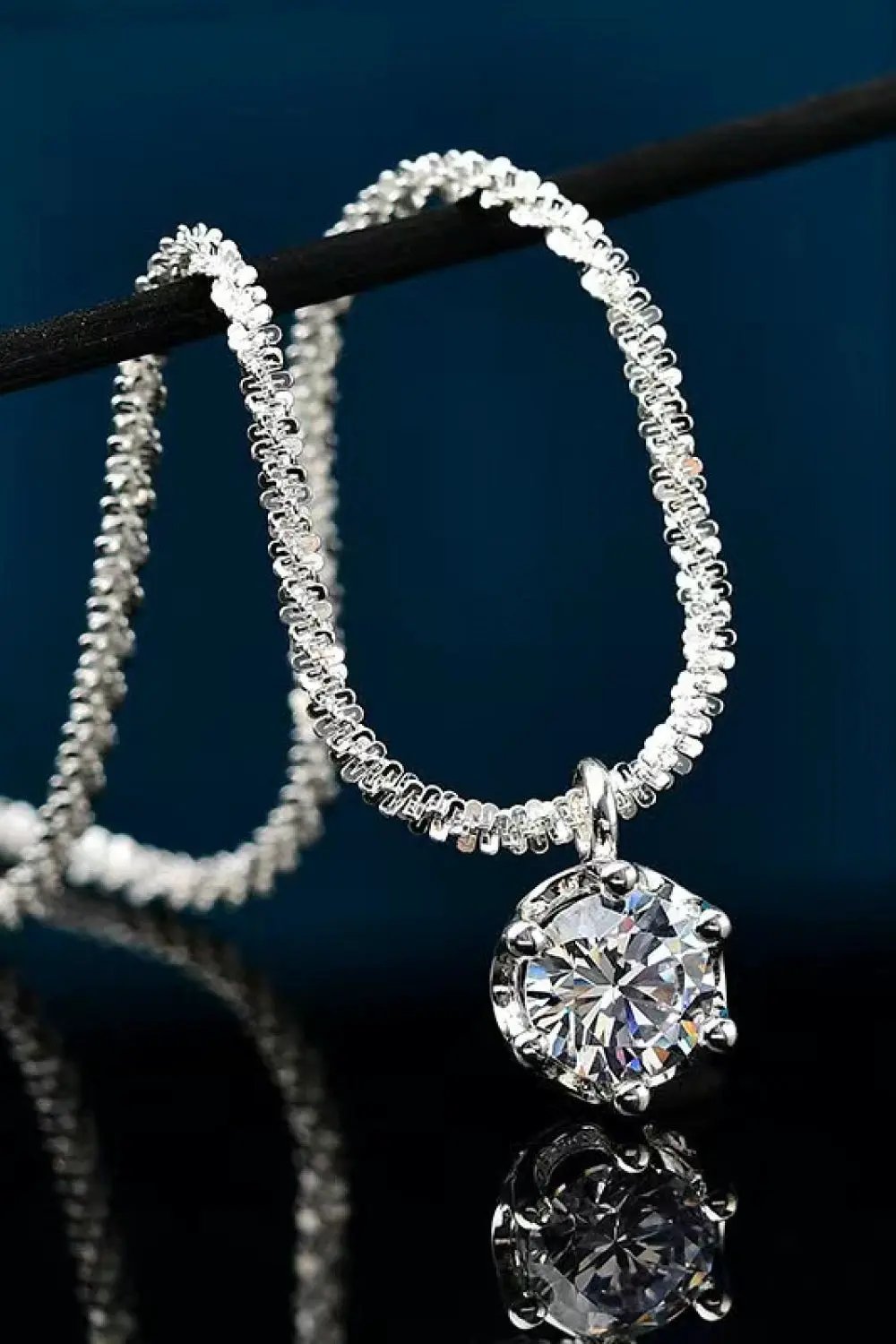 1 Carat Moissanite 925 Sterling Silver Necklace by Partner Labels