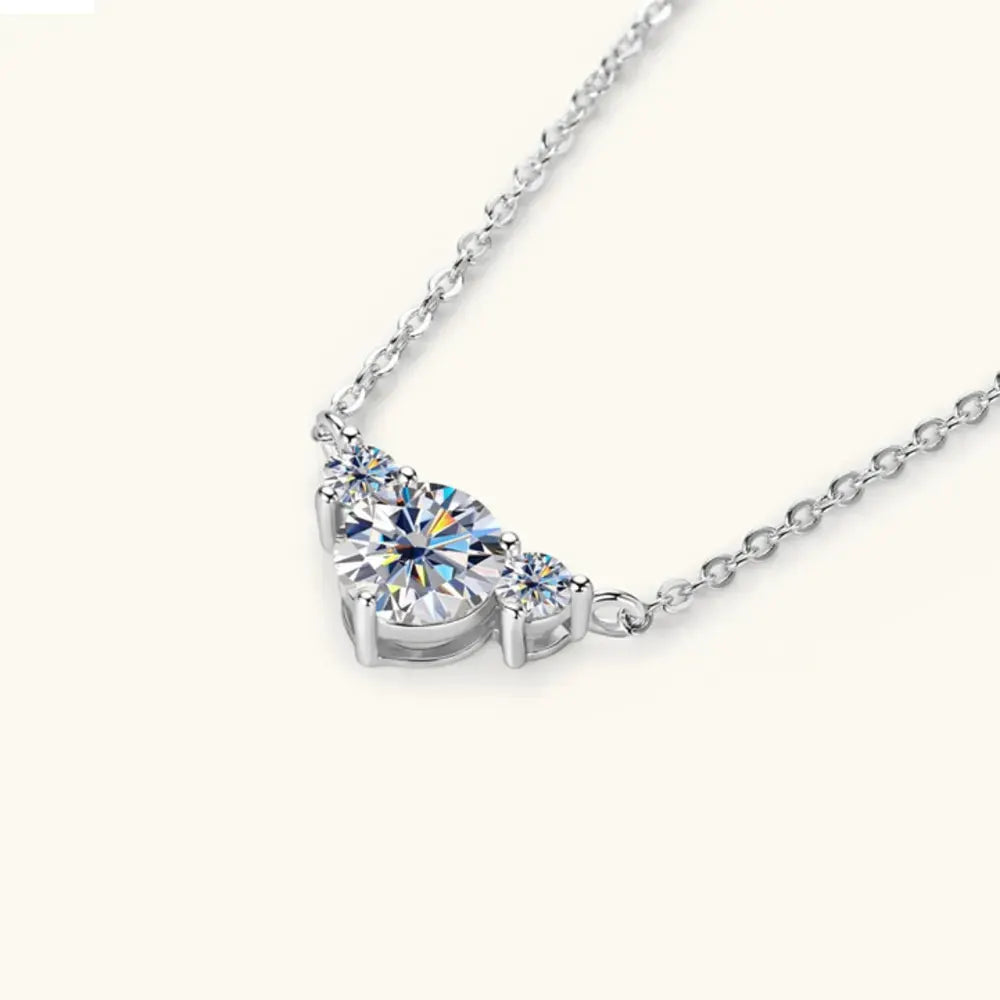 1.2 Carat Moissanite 925 Sterling Silver Necklace by Partner Label