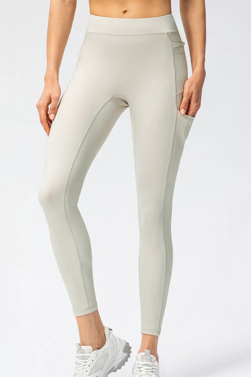 Full Size Slim Fit High Waist Long Sports Pants with Pockets by Partner Label