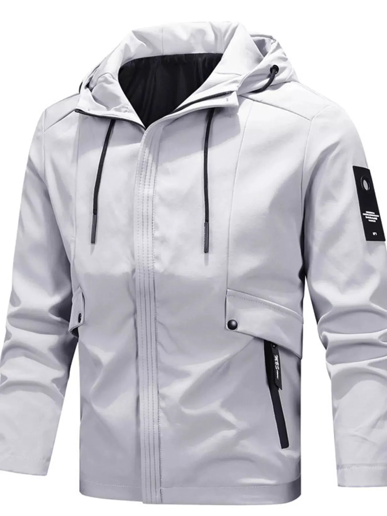 Men's Plus Size Hooded Windproof Casual Jacket by Partner Label