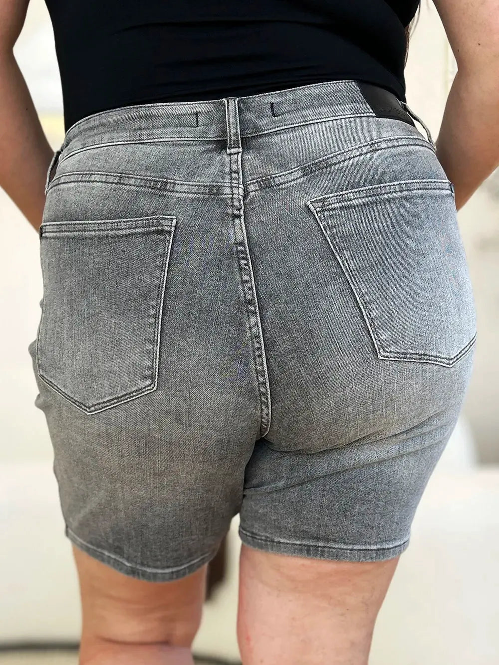 Judy Blue Full Size High Waist Washed Denim Shorts by Judy Blue