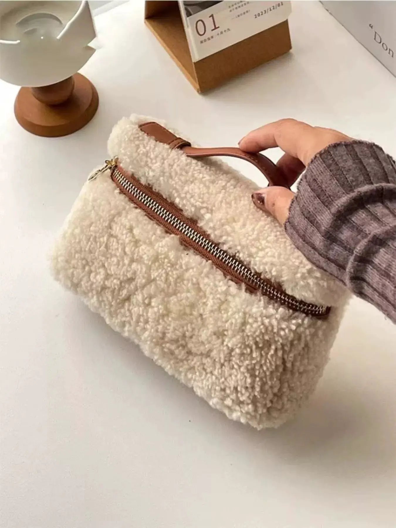 Lamb Wool Crossbody Bag by Partner Label