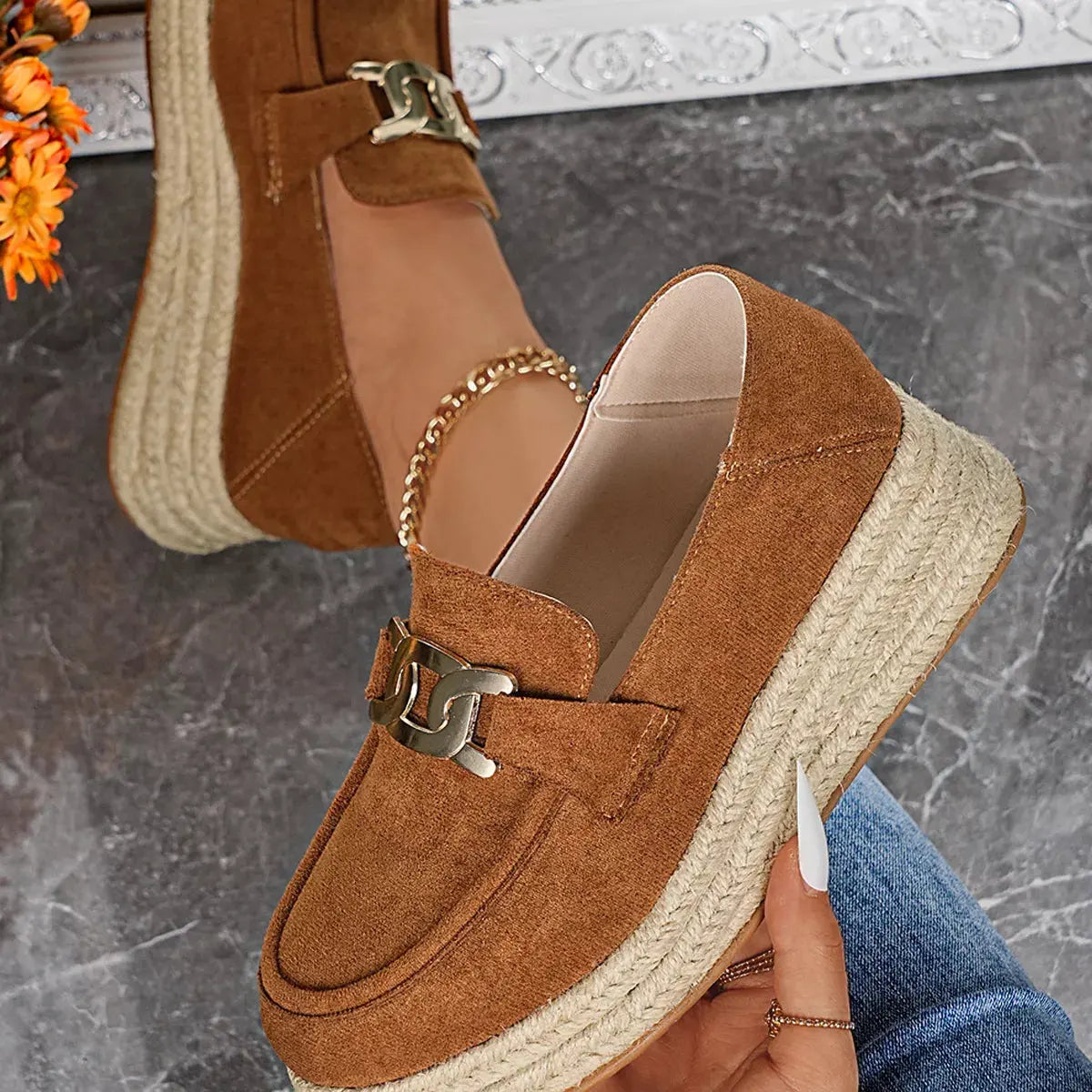Round Toe Platform Slip-Ons by Partner Label