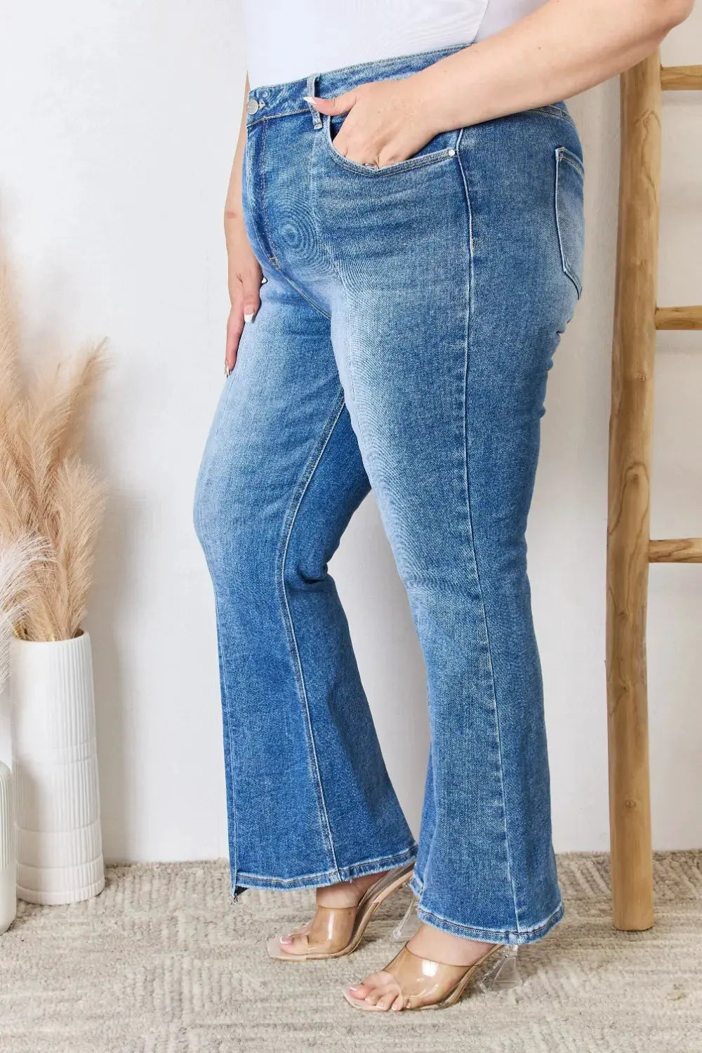 RISEN Full Size High Rise Ankle Flare Jeans by RISEN