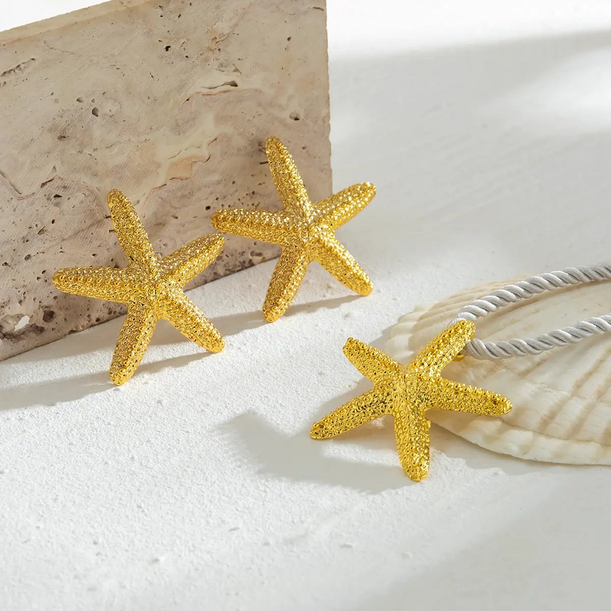 Beach Starfish Pendant Necklace Earrings by Maiden-Art