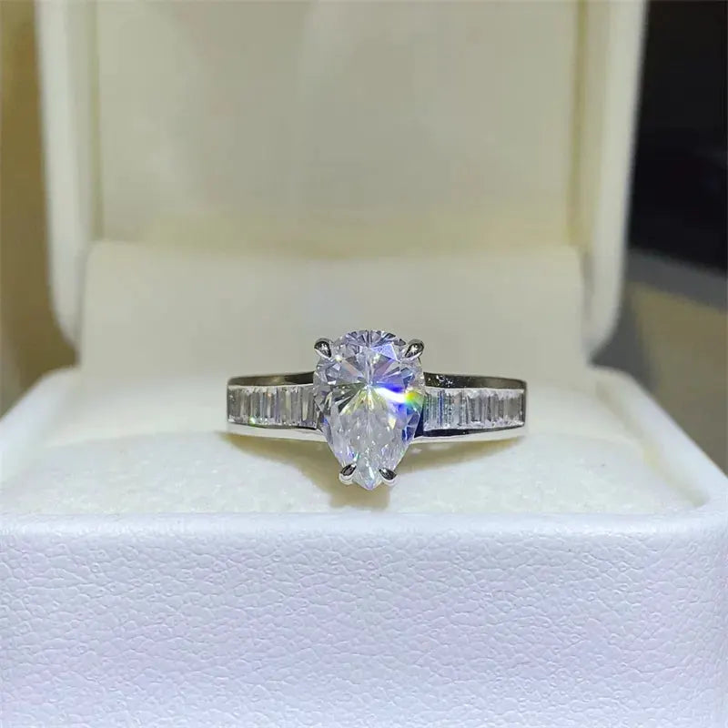 3 Carat Moissanite 925 Sterling Silver Ring by Partner Label