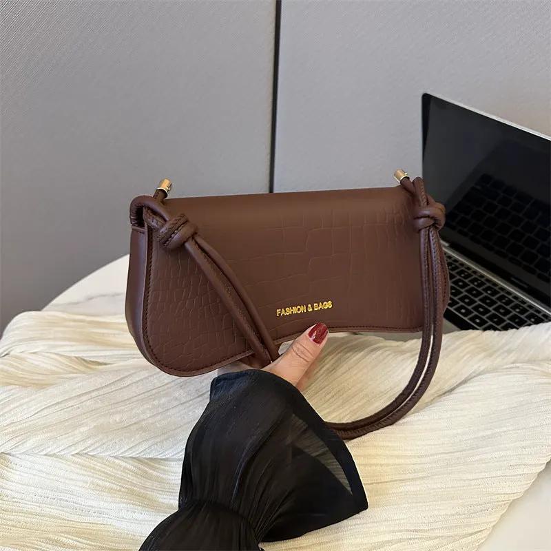Summer Minimalist PU Underarm Bag Chic Solid Color Square Shoulder Purse Versatile Crossbody Tote For Women Elegant Office by Maiden-Art