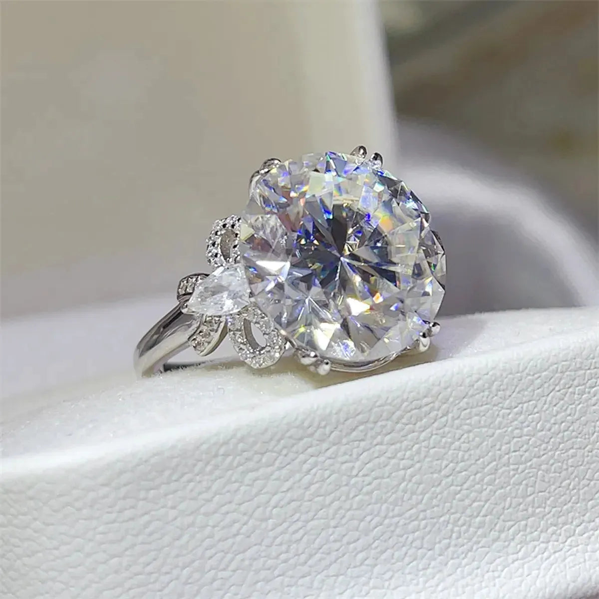 10 Carat Moissanite 925 Sterling Silver Ring by Partner Label