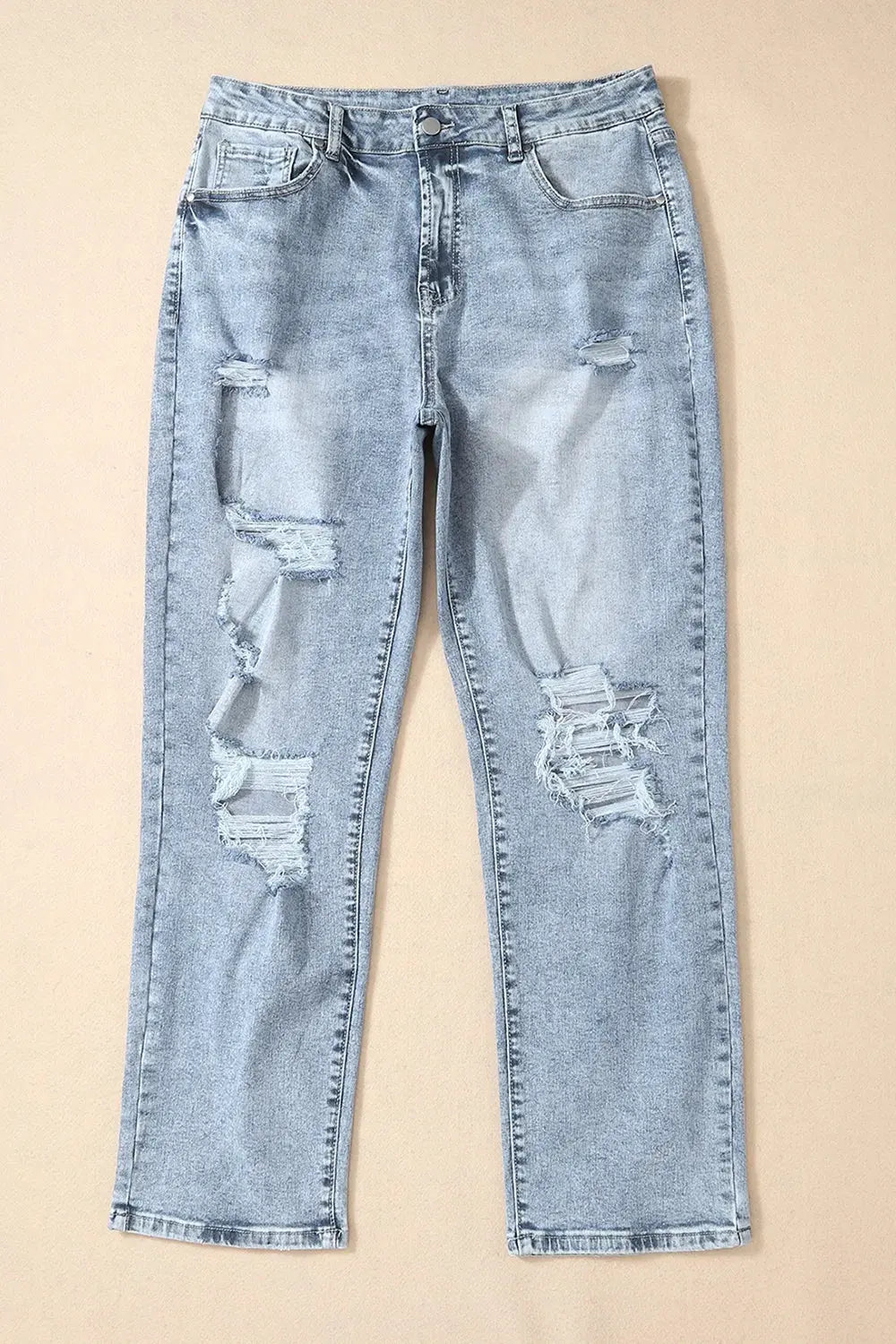 Distressed High Waist Jeans by Partner Label
