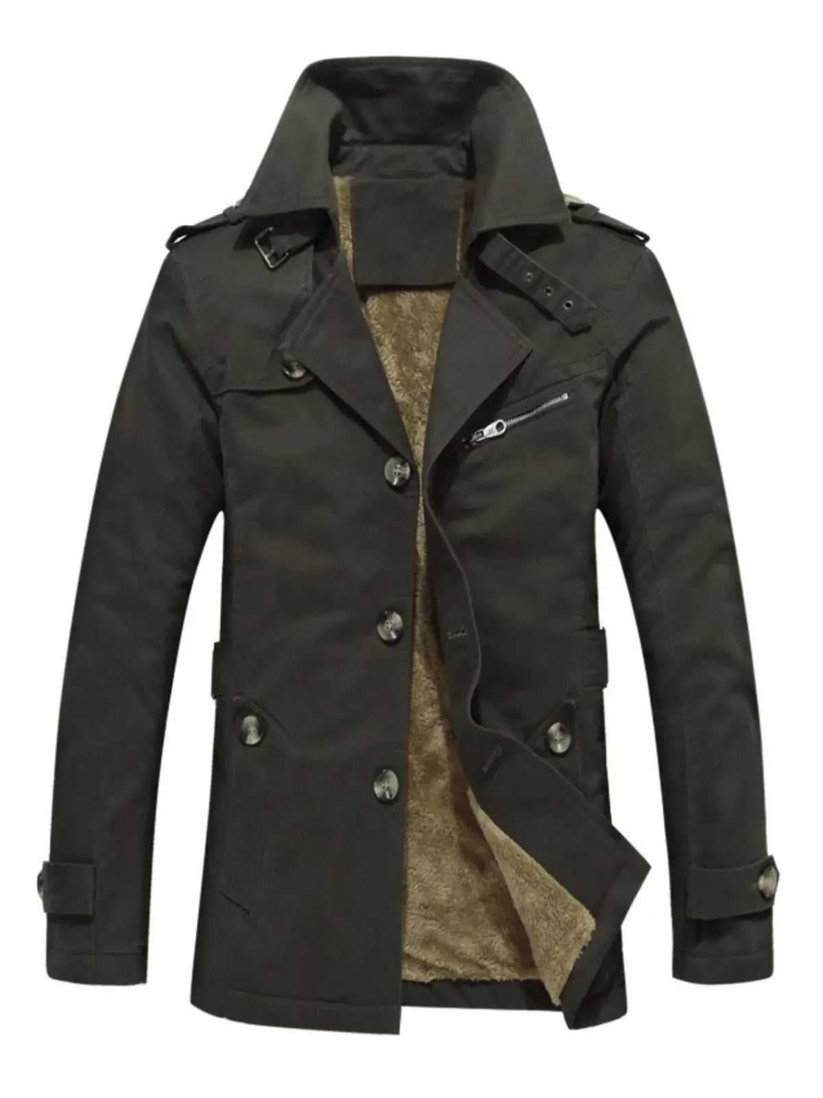 Men’s Plus Size Button Up Long Sleeve Coat | Partner Labels Selection by Partner Label