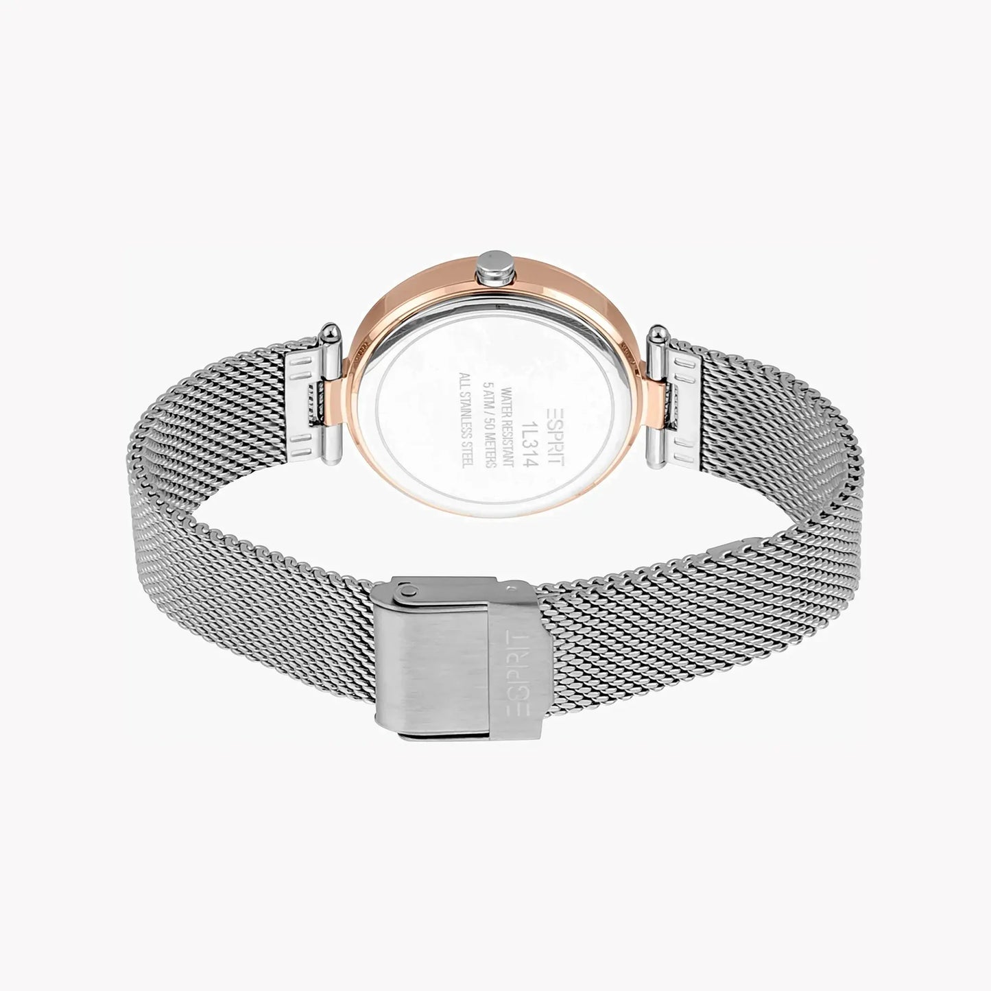 Esprit Women's Rose Gold Dial Watch, Silver Band | Es1l007m0025 by ESPRIT
