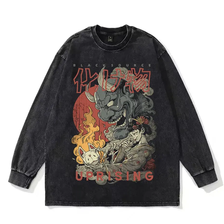 Japanese Vintage Cartoon Print T Shirt Unisex Casual Short Sleeve by Vimost Shop