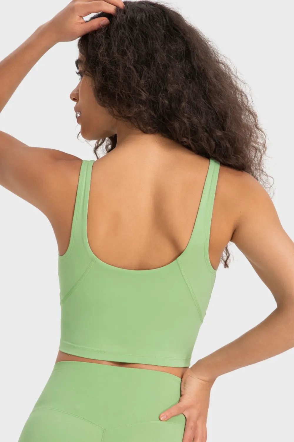 Millennia Deep V-Neck Crop Sports Bra by Millennia