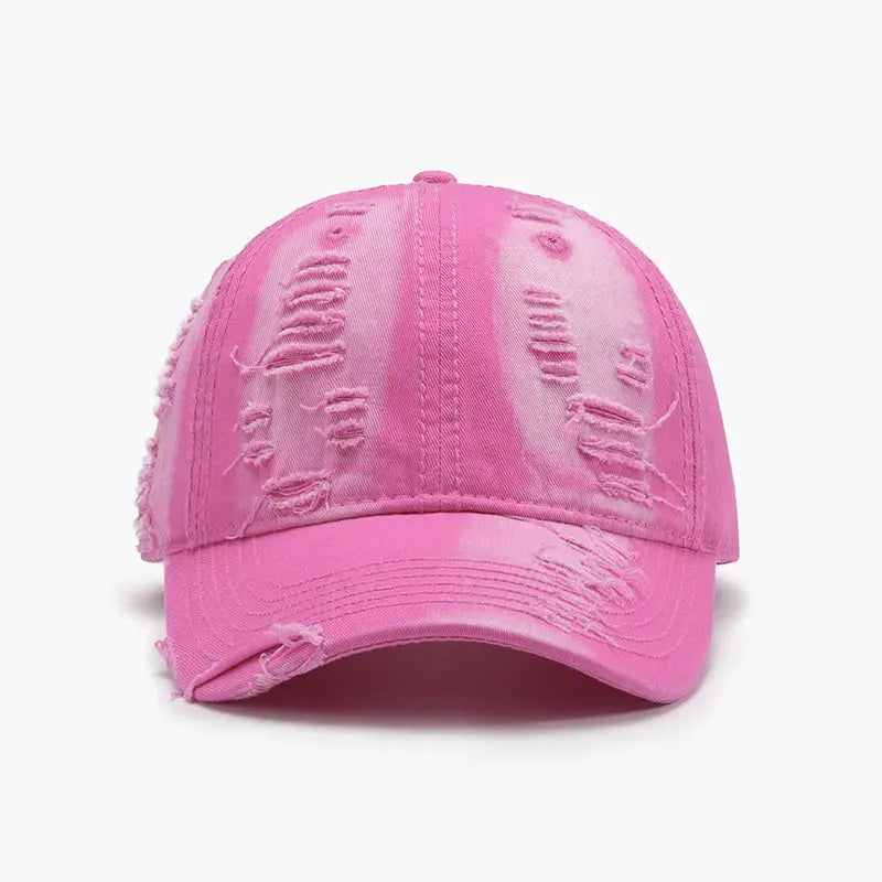 Distressed Adjustable Cotton Baseball Cap by Partner Label