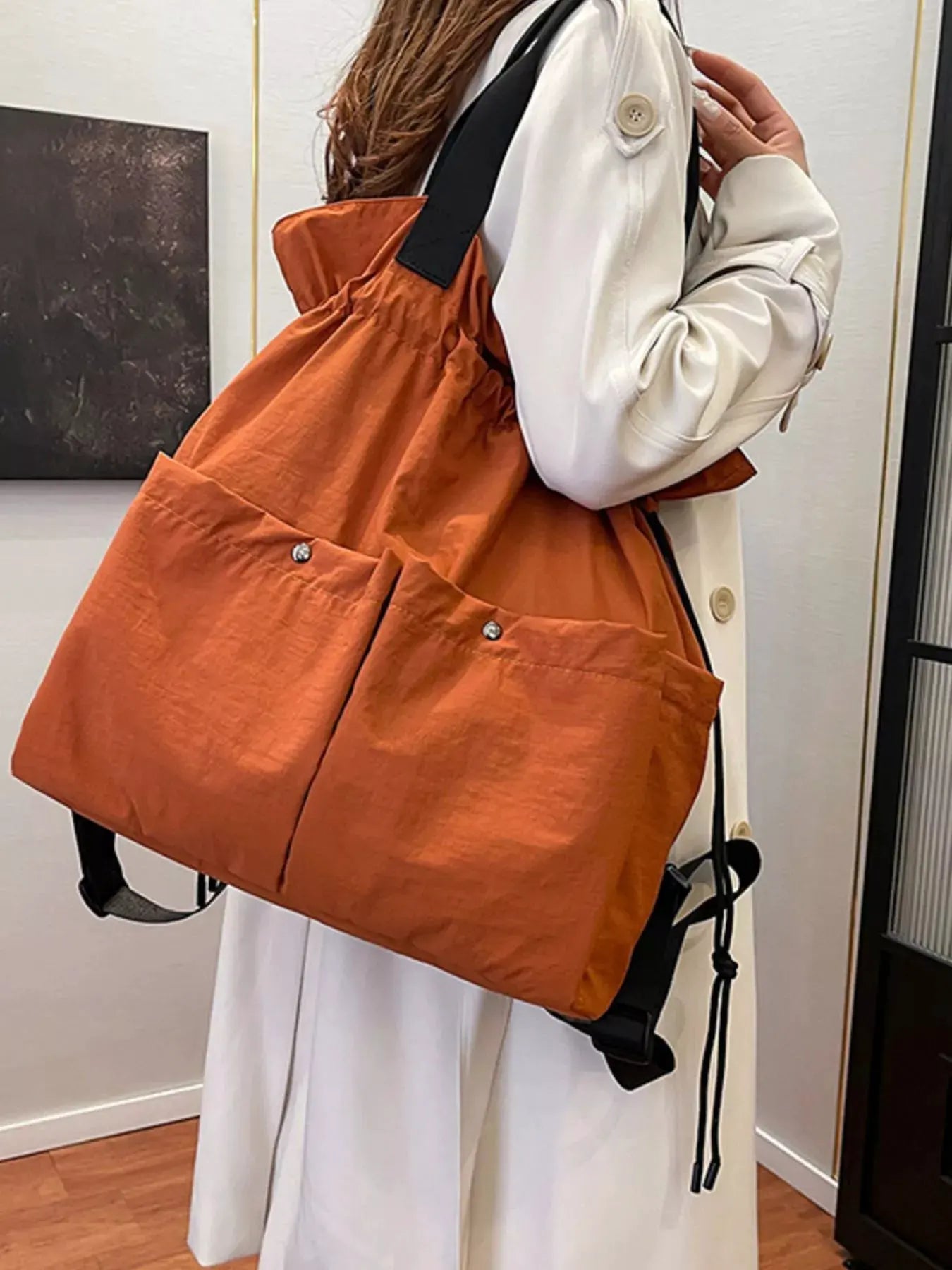 Drawstring Closure Lightweight Backpack Bag by Partner Label