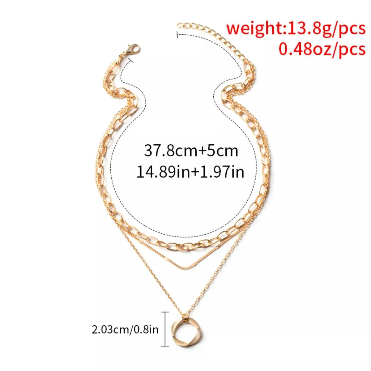 Three Layered Pendant Necklace by Partner Label