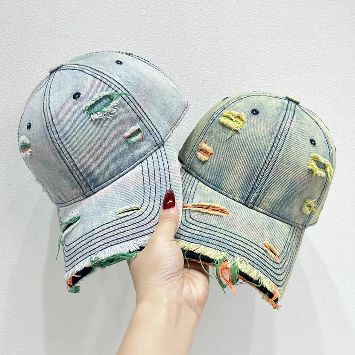 Distressed Adjustable Baseball Cap by Partner Label