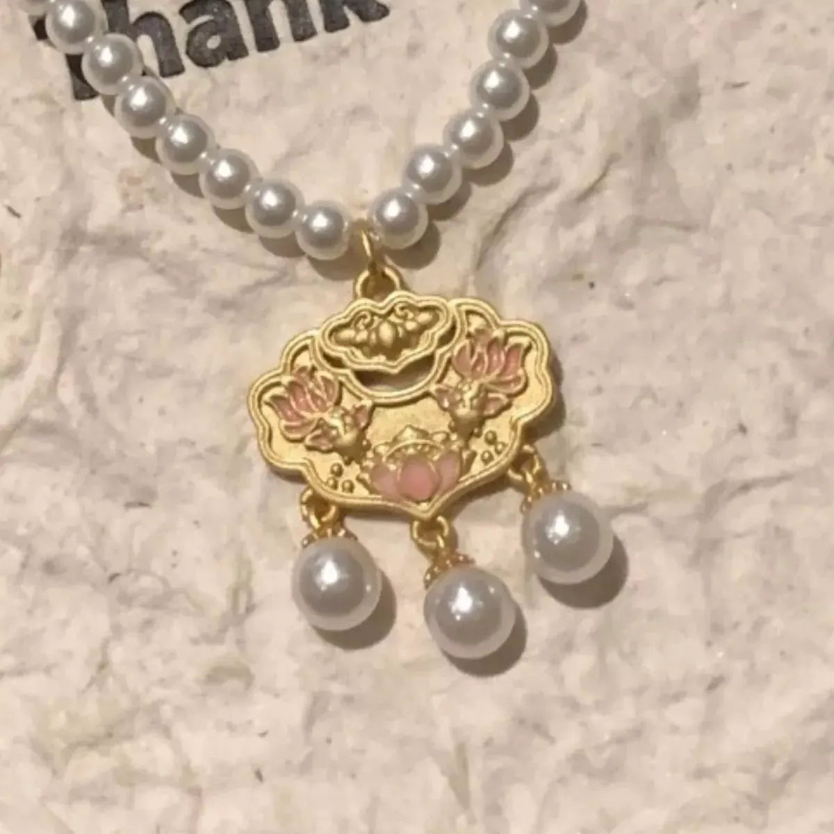 18K Gold-Plated Lotus Pendant Necklace by Partner Label
