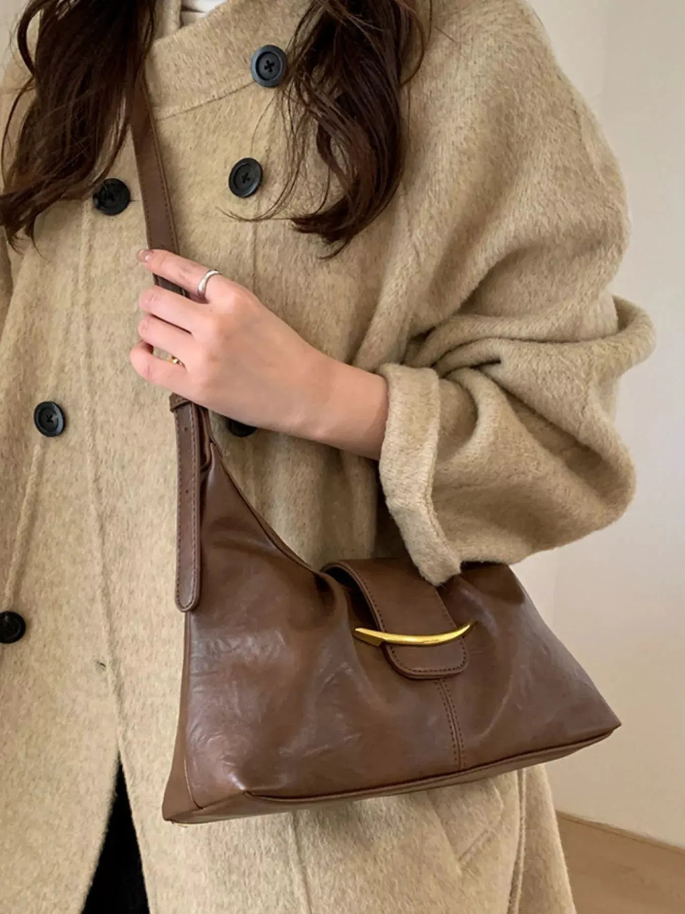 Buckle Adjustable Strap Crossbody Bag by Partner Label