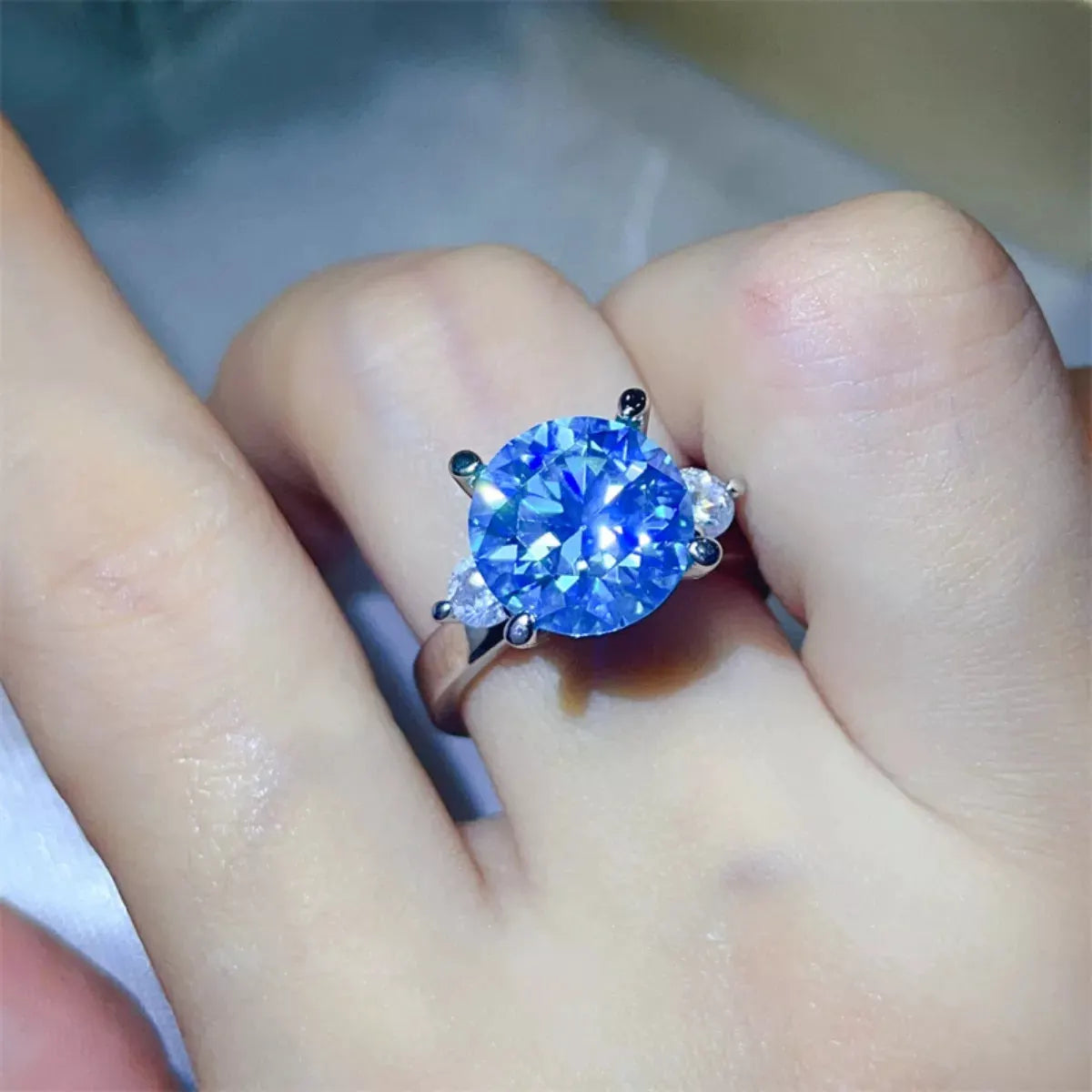 5 Carat Moissanite 925 Sterling Silver Ring by Partner Label