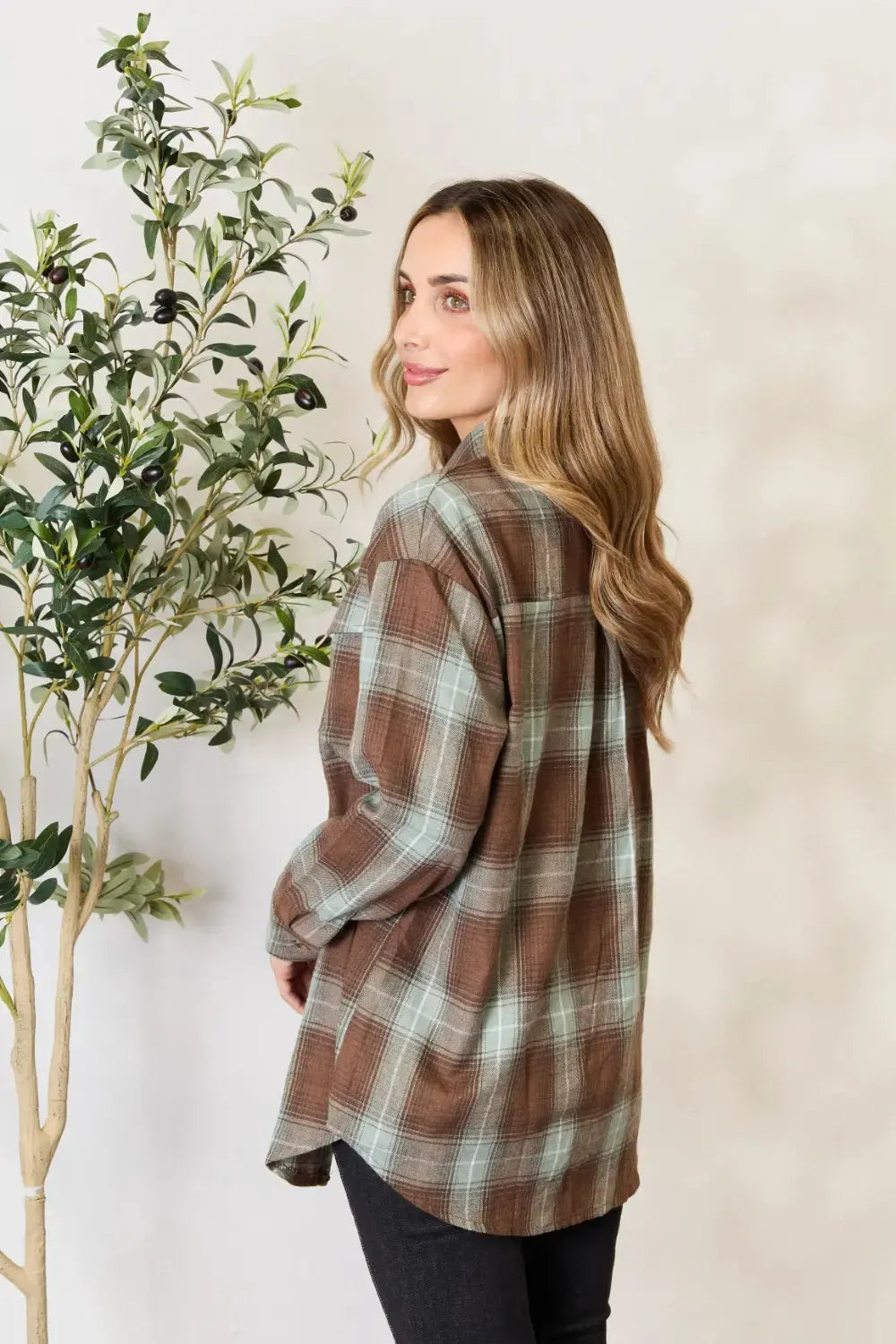 Mandy Plaid Dropped Shoulder Shirt by Mandy