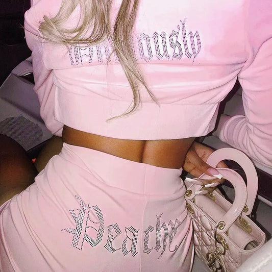 Suede Slim Sweatpants Set by Maiden-Art
