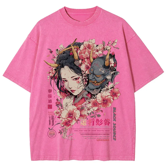 Anime Dragon Floral Graphic T Shirt Unisex Cotton Tee by Vimost Shop
