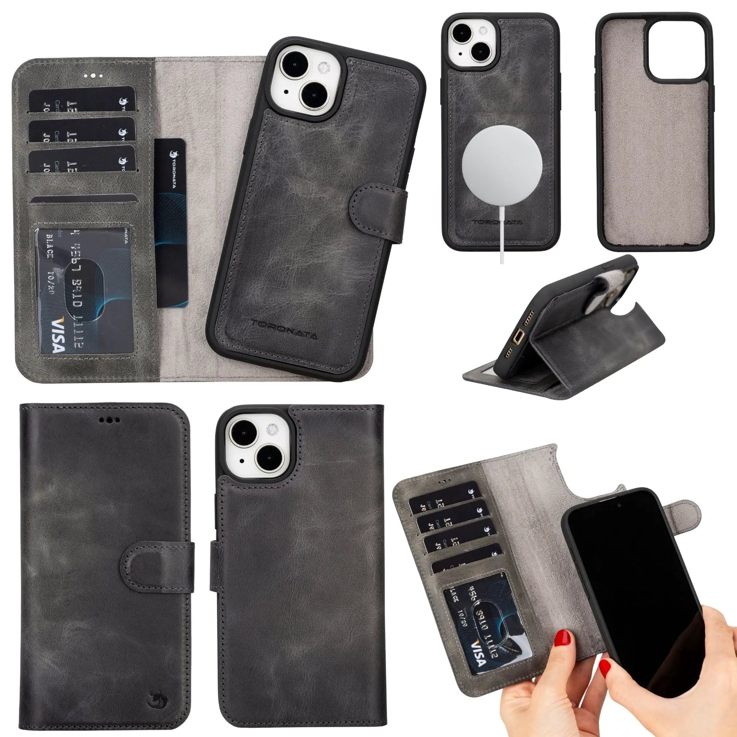 Casper Leather iPhone 14 Wallet Case | MagSafe by TORONATA