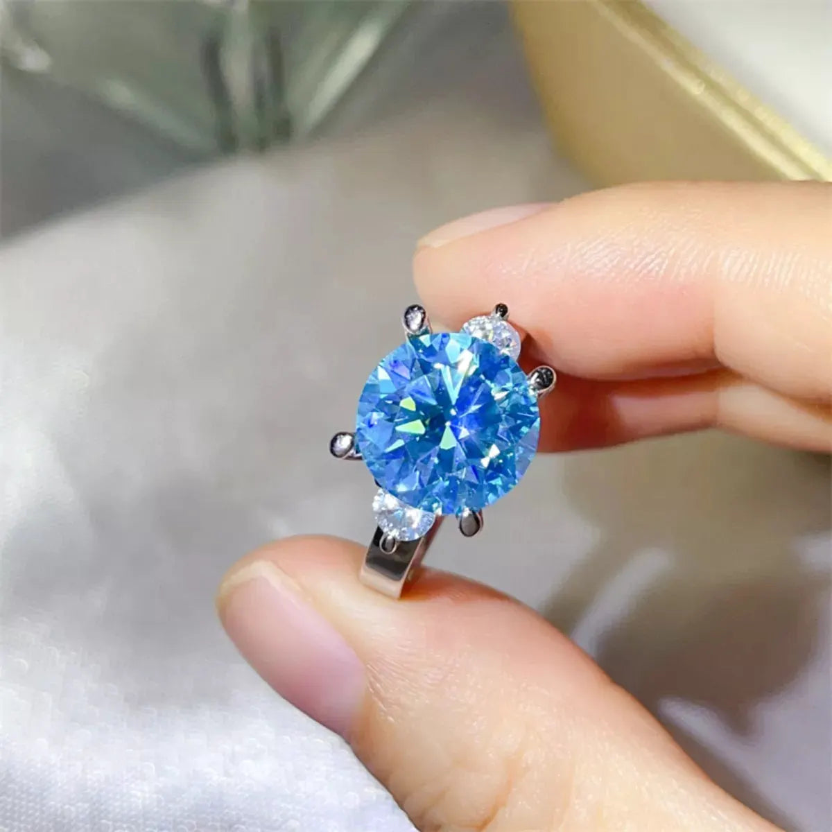5 Carat Moissanite 925 Sterling Silver Ring by Partner Label