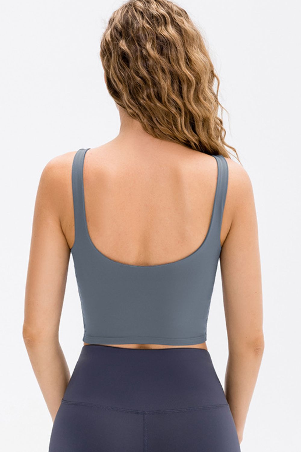 Cropped Scoop Neck Active Tank Top by Partner Label