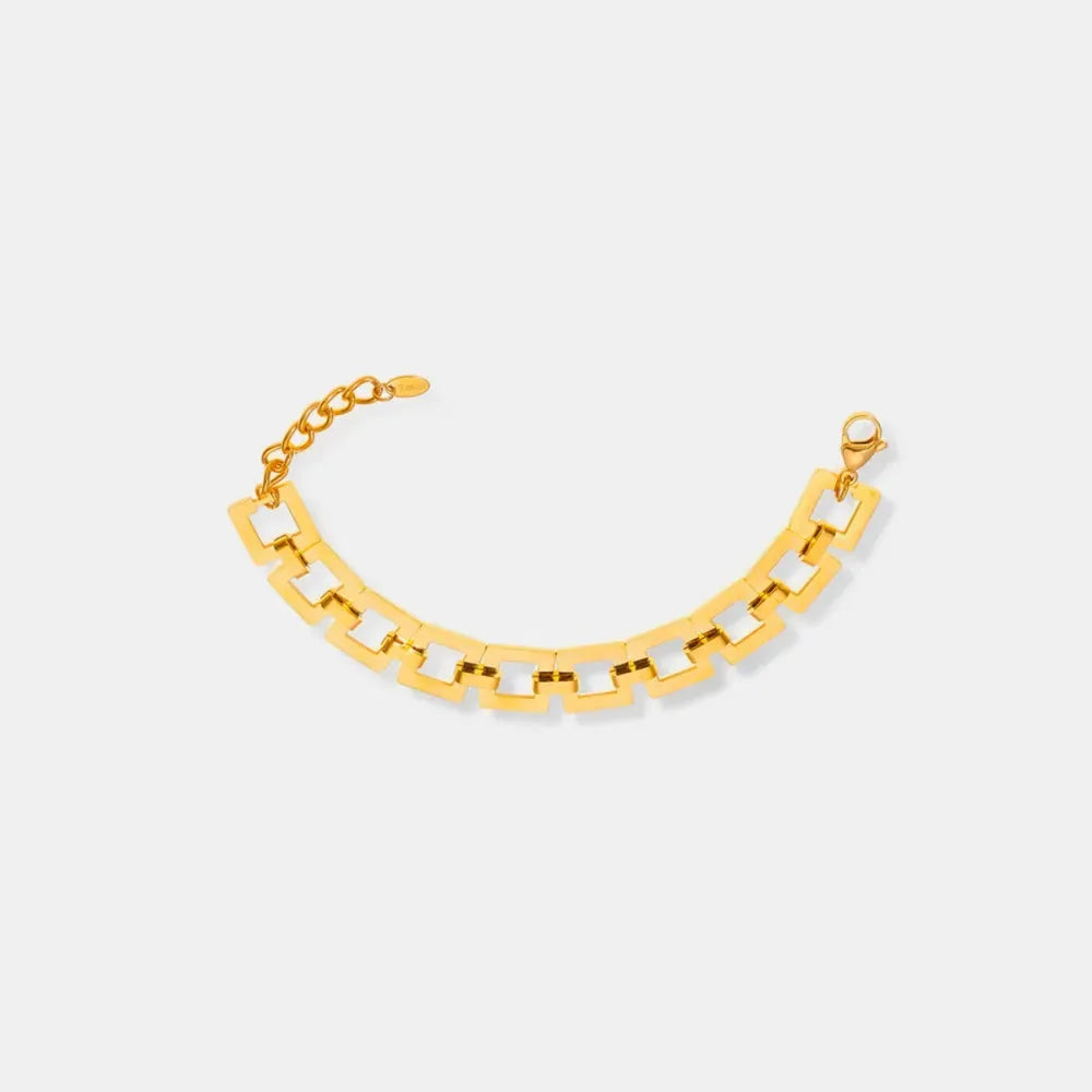 Titanium Steel Hollow Square Chain Bracelet by Partner Label