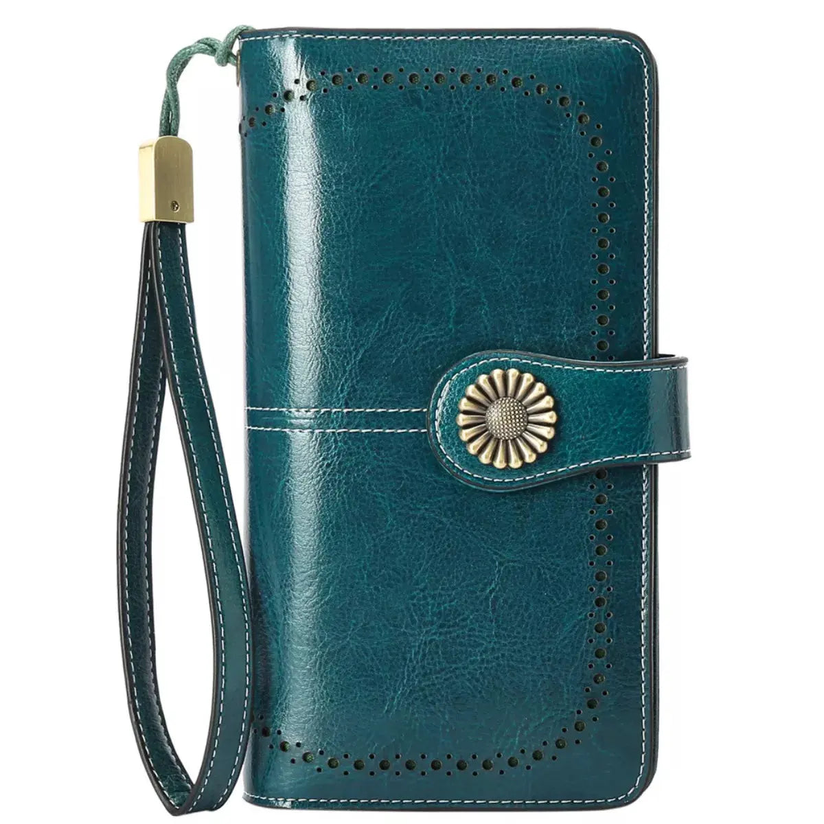 Vintage Style Leather Long Wallet by Partner Label