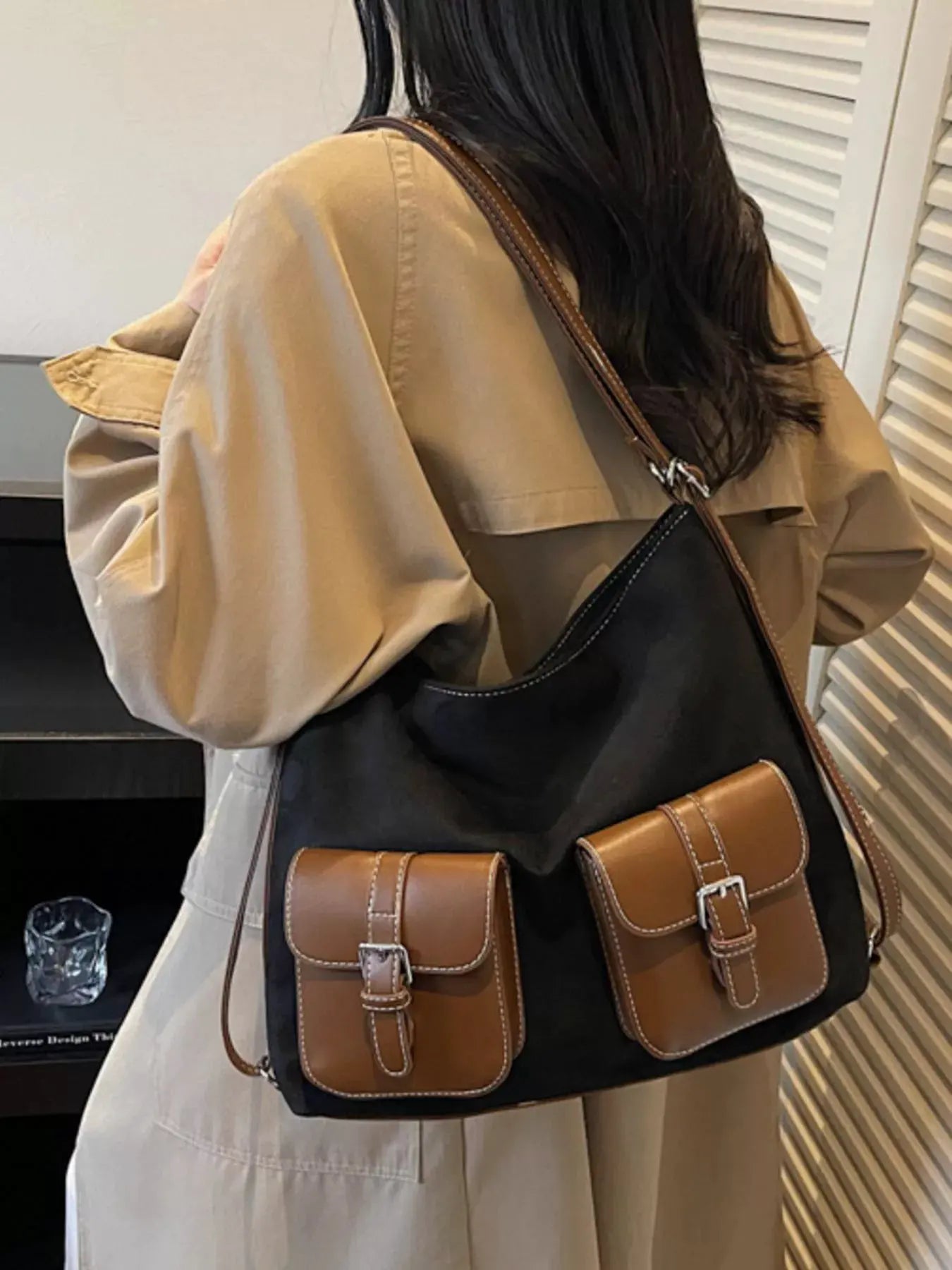 Buckle Pocket Shoulder Handbag by Partner Label