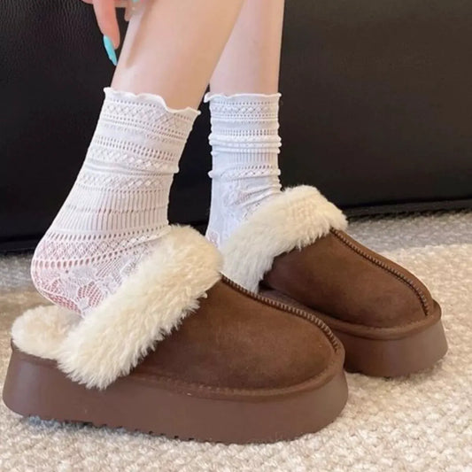 Round Toe Platform Slippers by Partnel Label