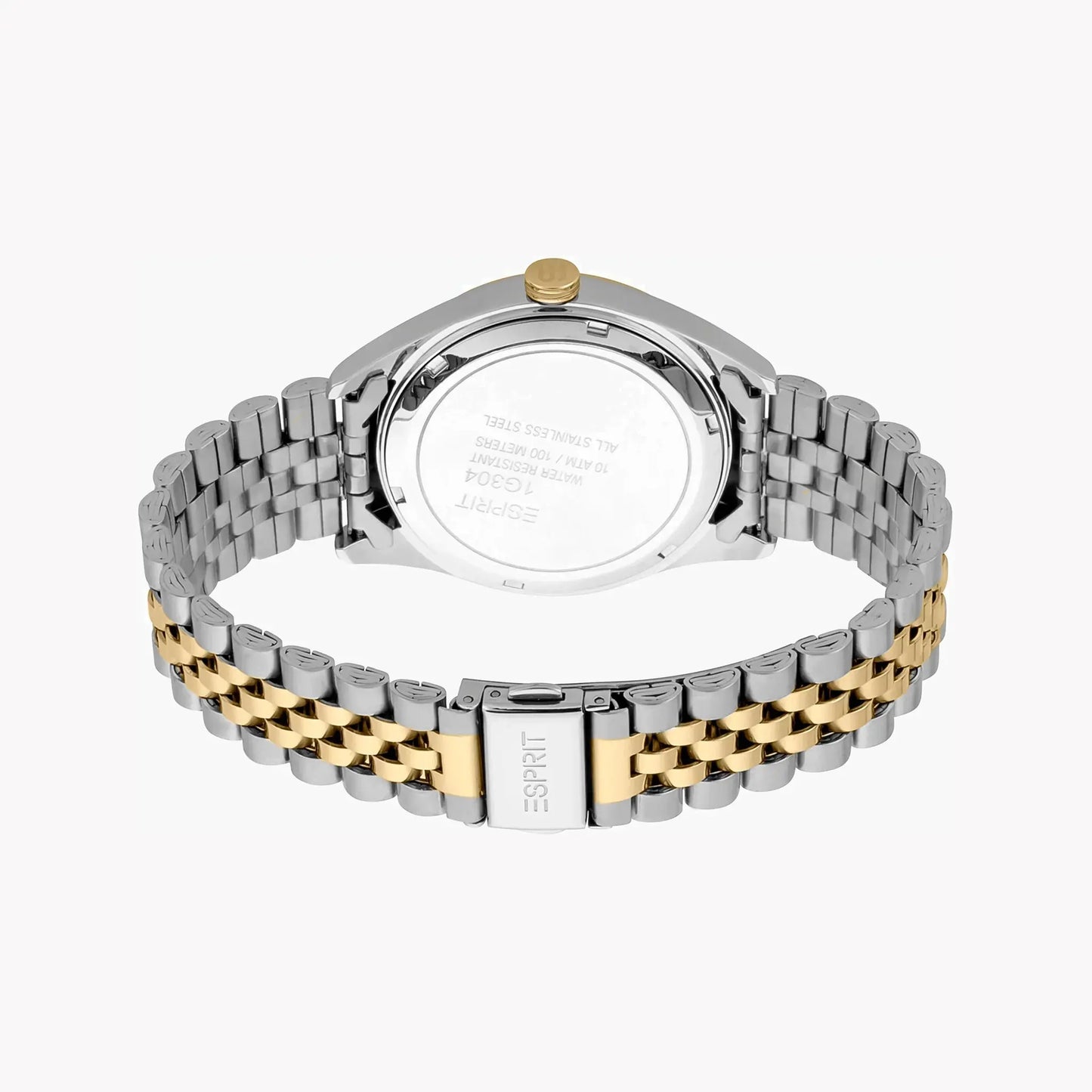 Esprit Men's Silver & Gold Stainless Steel Watch, Black Dial | Es1g250m0045 by ESPRIT
