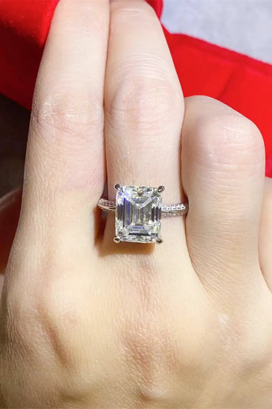 5 Carat Moissanite Platinum-Plated Ring by Partner Label