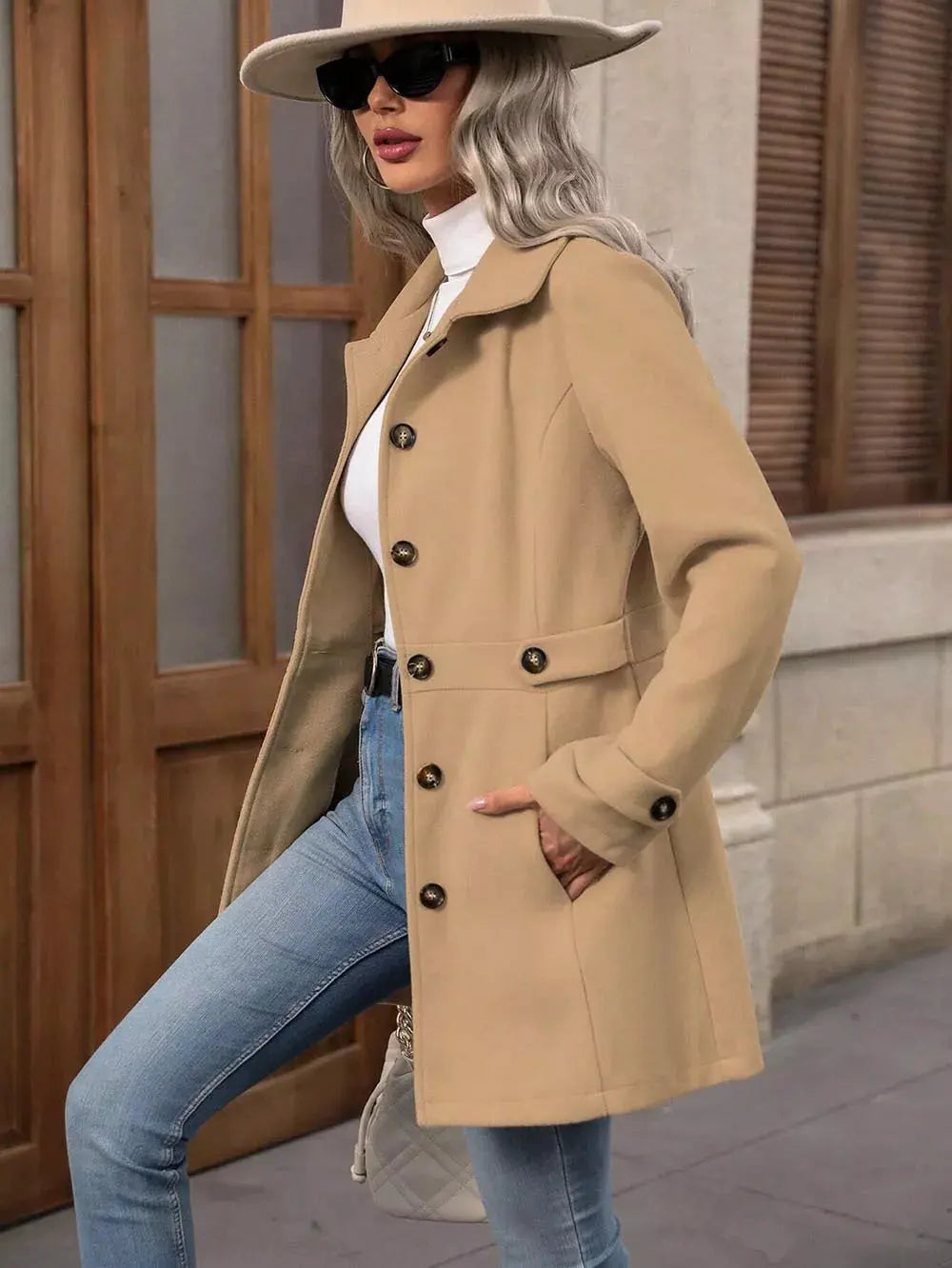Collared Neck Button Up Coat | Partner Labels Selection by Partner Label