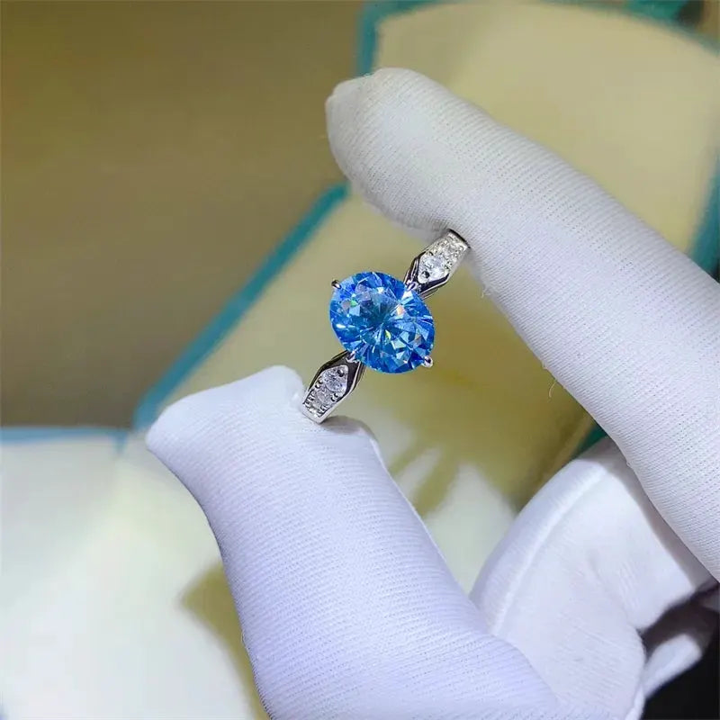 2 Carat Moissanite 925 Sterling Silver Ring by Partner Label
