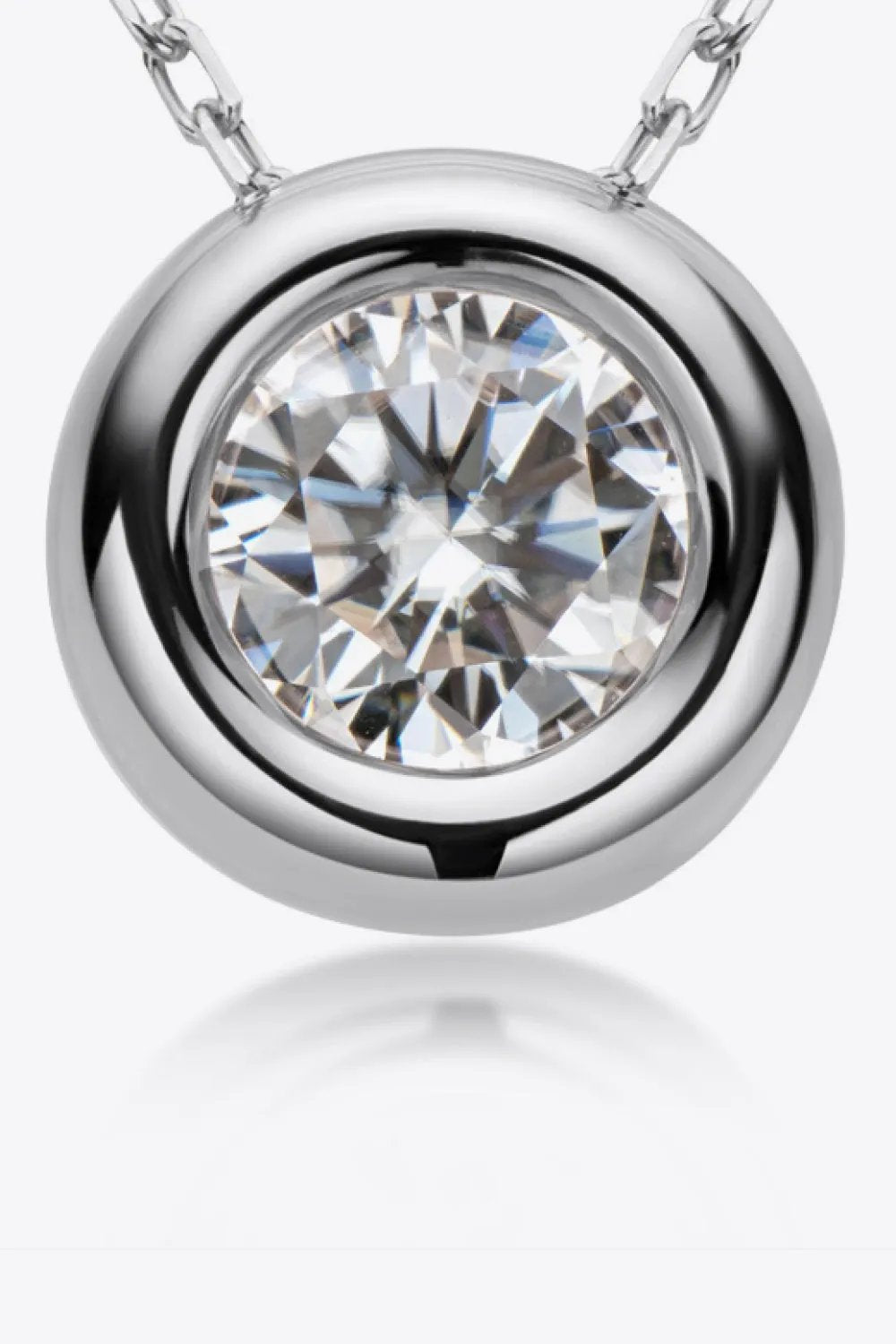 Adored 1 Carat Moissanite Pendant 925 Sterling Silver Necklace by Partner Label