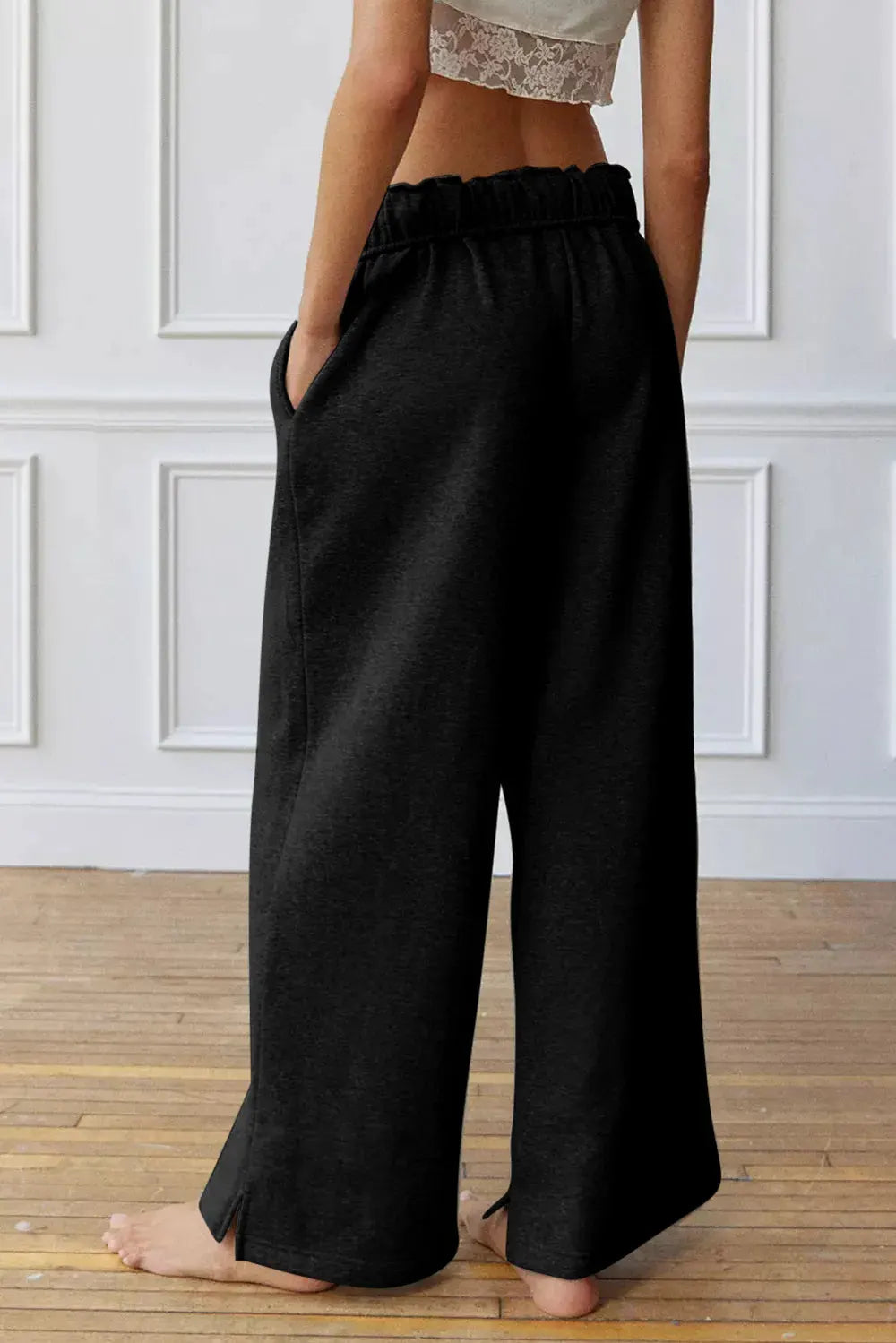 Drawstring Wide Leg Active Pants by Partner Label