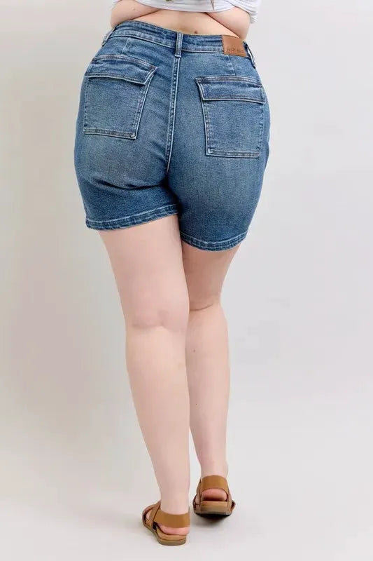 Judy Blue Full Size High Rise Denim Shorts Plus Size by Judy Blue