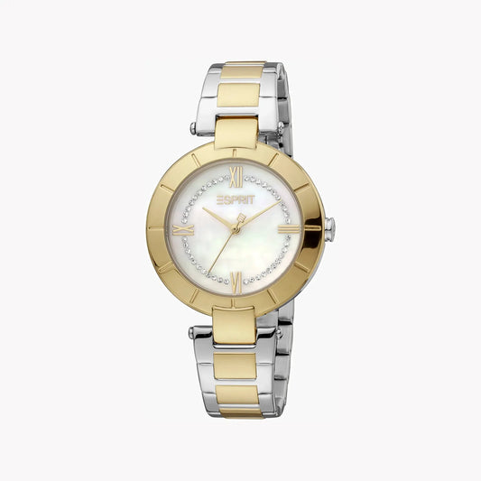 Esprit Women's Silver & Gold Stainless Steel Watch, White Dial | Es1l123m0045 by ESPRIT
