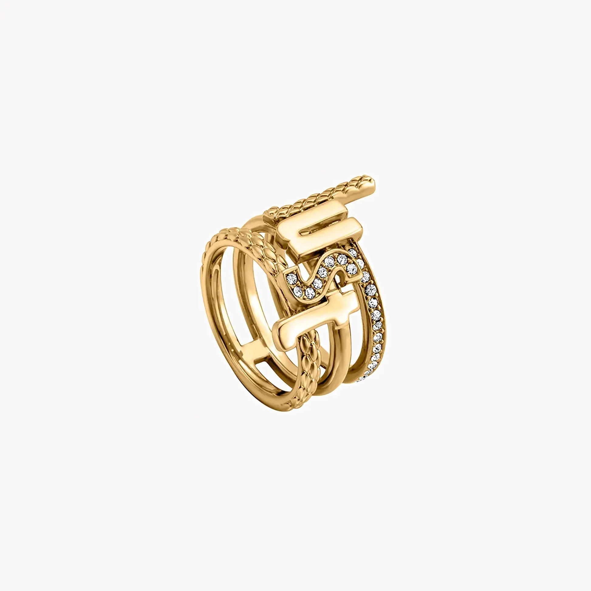 Just Cavalli Women's Gold Brass Ring, Gold | Jcrg00290206 by JUST CAVALLI