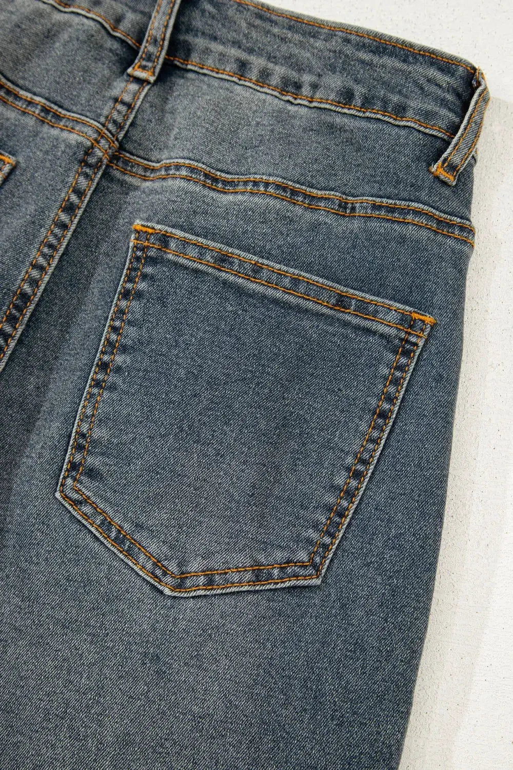 Exposed Stitching Loose Straight High Waist Jeans by Partner Label