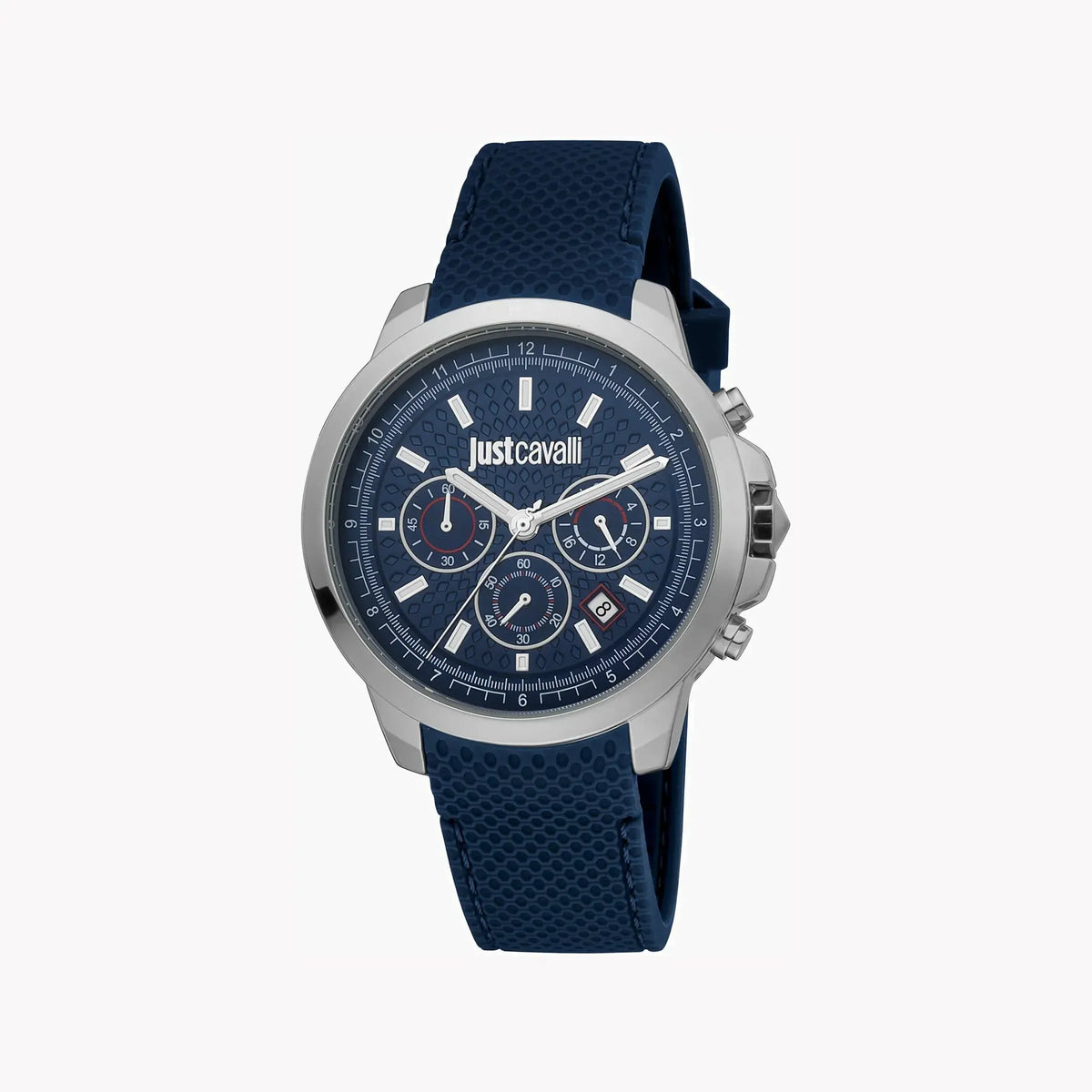 Just Cavalli Men's Blue Silicone Watch, Silver Case | Jc1g178p0025 by JUST CAVALLI