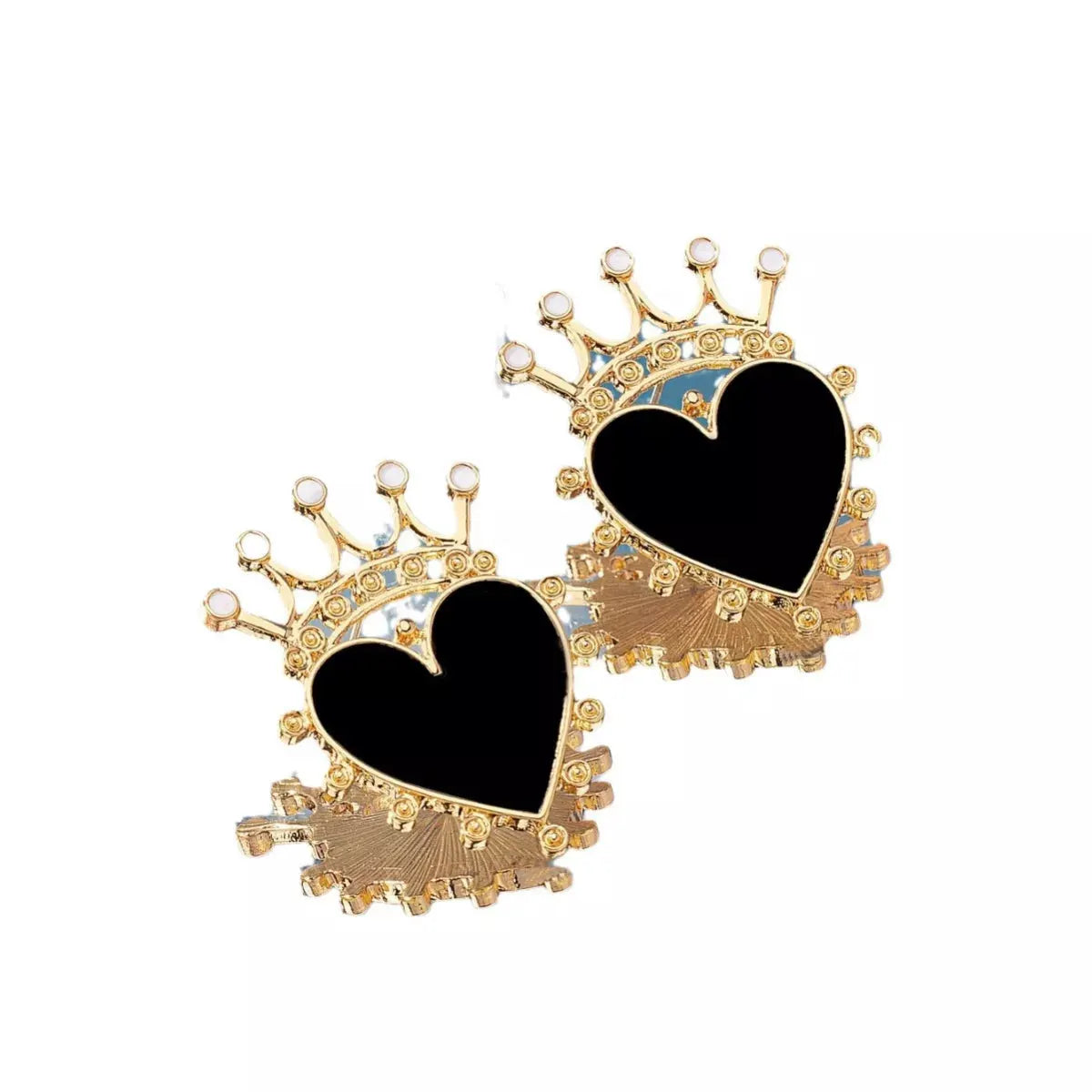 Crown Heart Stud Earrings by Partner Label