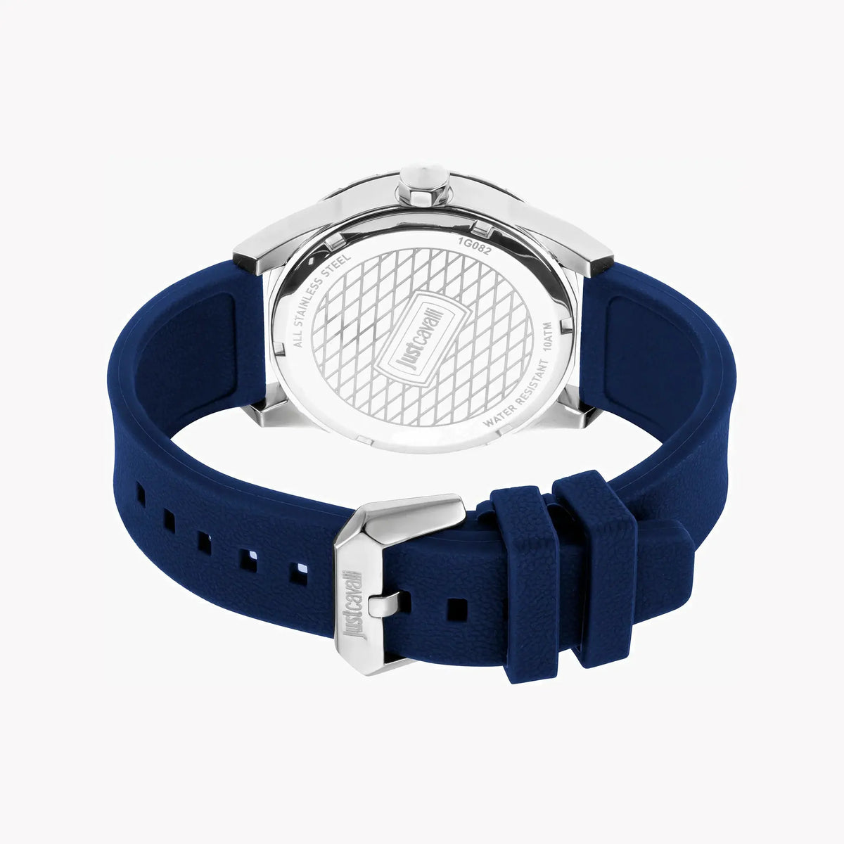 Just Cavalli Men's Blue Silicone Watch, Silver Case | Jc1g082p0035 by JUST CAVALLI