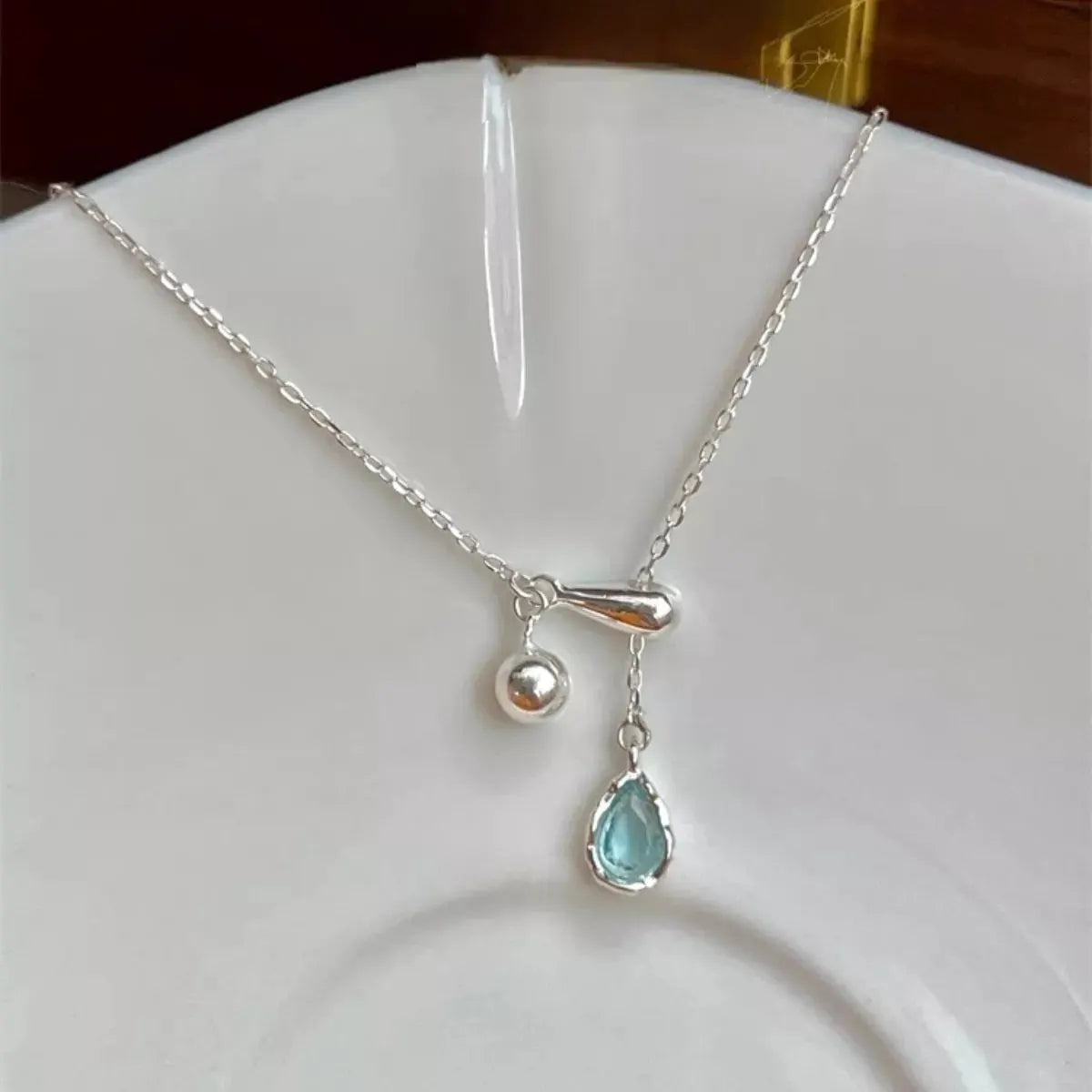 925 Sterling Silver Y-Shaped Drop Necklace by Partner Labels