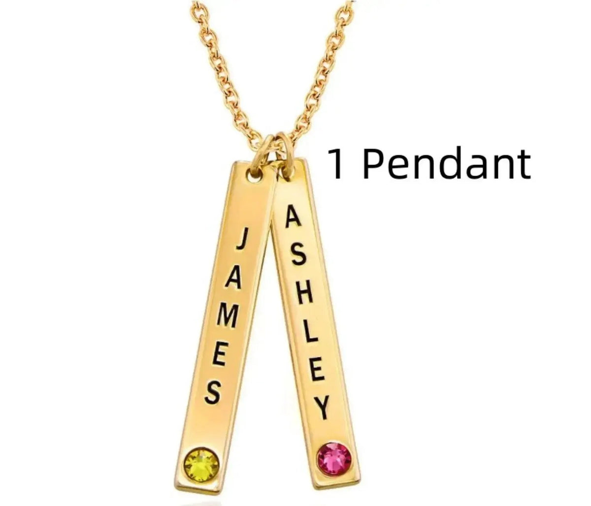 Personalized Vertical Necklace, Mother's Day Gift by Maiden-Art